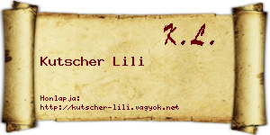 Kutscher Lili névjegykártya